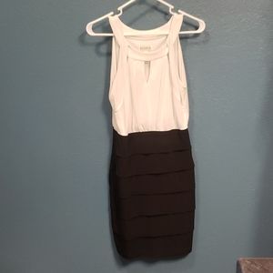 White and black dress